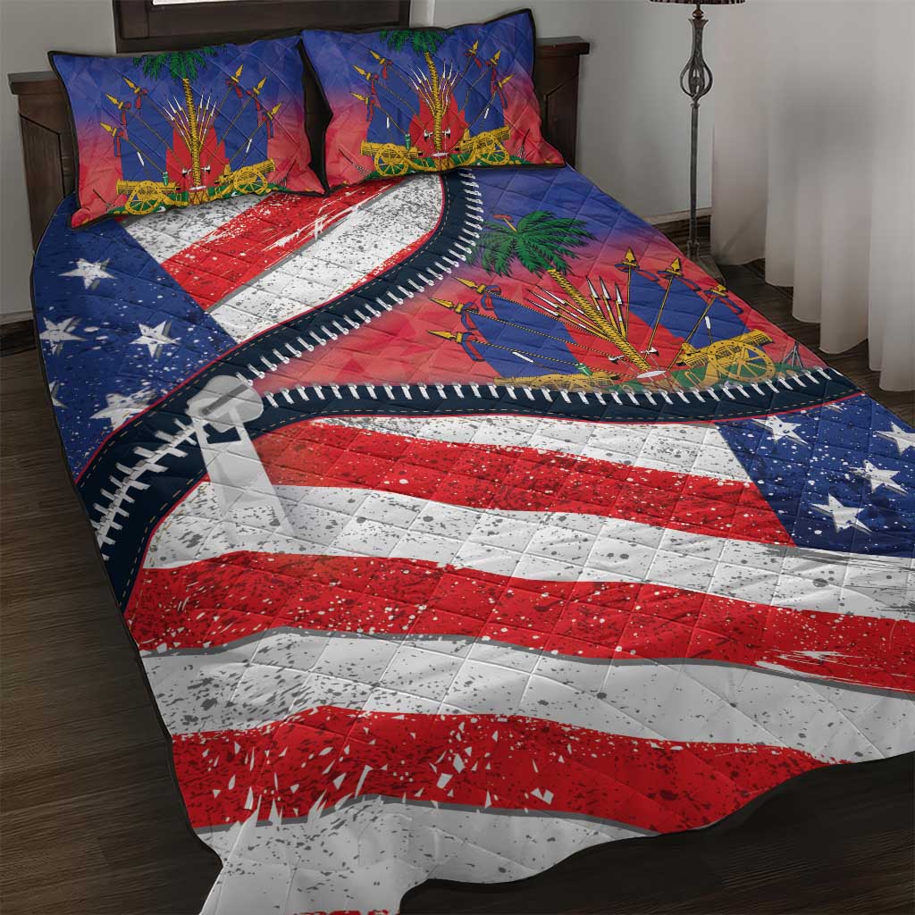 Haitian Americans Zipper Stylized Quilt Bed Set Haiti Heritage Month 2025