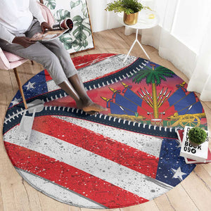 Haitian Americans Zipper Stylized Round Carpet Haiti Heritage Month 2025