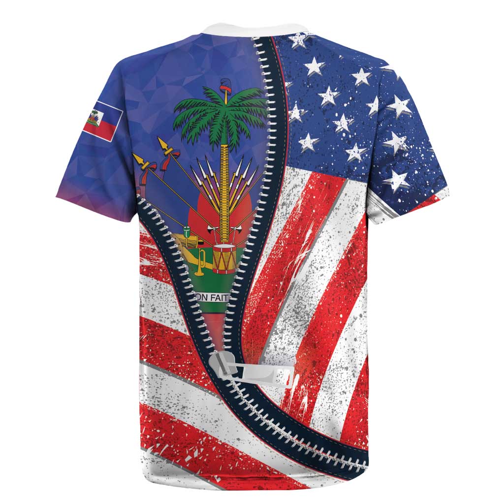 Haitian Americans Zipper Stylized Rugby Jersey Haiti Heritage Month 2025