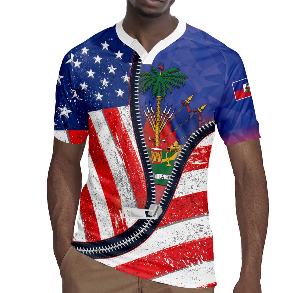 Haitian Americans Zipper Stylized Rugby Jersey Haiti Heritage Month 2025