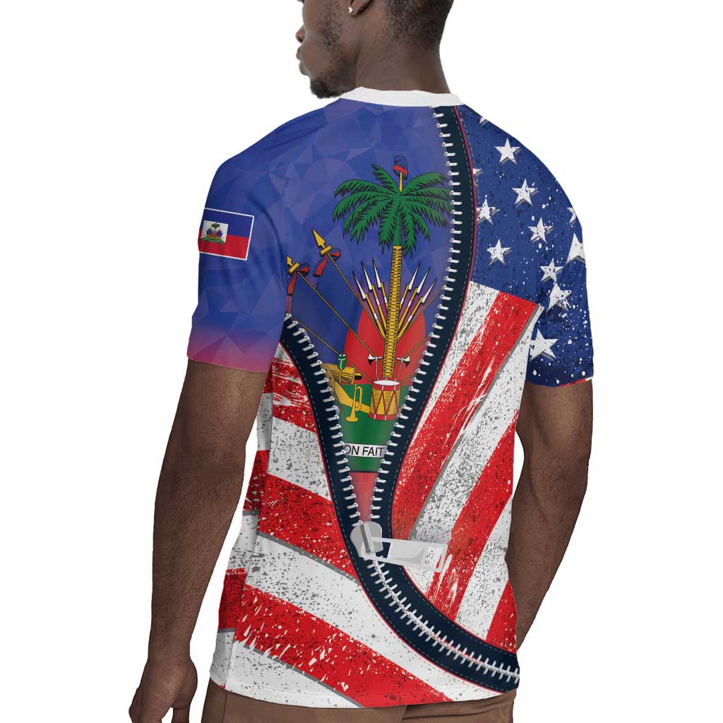 Haitian Americans Zipper Stylized Rugby Jersey Haiti Heritage Month 2025