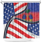 Haitian Americans Zipper Stylized Shower Curtain Haiti Heritage Month 2025