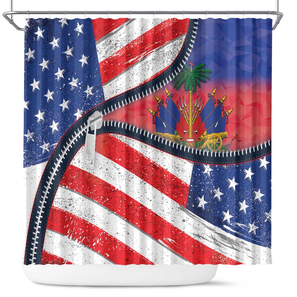 Haitian Americans Zipper Stylized Shower Curtain Haiti Heritage Month 2025