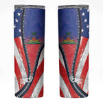 Haitian Americans Zipper Stylized Skinny Tumbler Haiti Heritage Month 2025