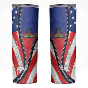 Haitian Americans Zipper Stylized Skinny Tumbler Haiti Heritage Month 2025
