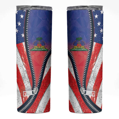 Haitian Americans Zipper Stylized Skinny Tumbler Haiti Heritage Month 2025