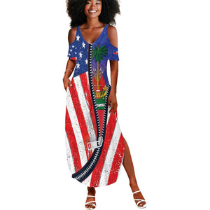 Haitian Americans Zipper Stylized Summer Maxi Dress Haiti Heritage Month 2025