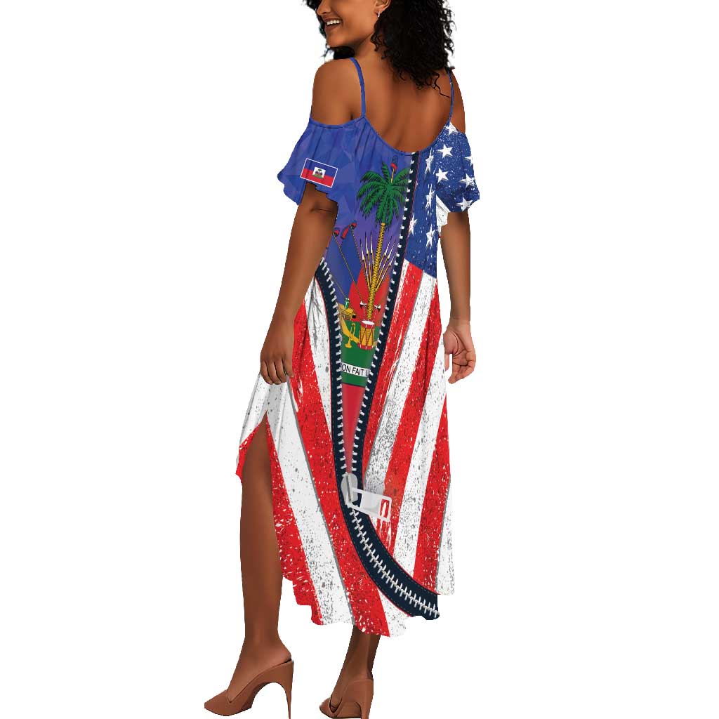 Haitian Americans Zipper Stylized Summer Maxi Dress Haiti Heritage Month 2025