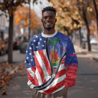 Haitian Americans Zipper Stylized Sweatshirt Haiti Heritage Month 2025