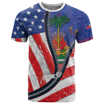 Haitian Americans Zipper Stylized T shirt Haiti Heritage Month 2025