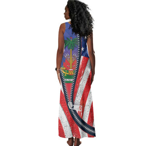Haitian Americans Zipper Stylized Tank Maxi Dress Haiti Heritage Month 2025