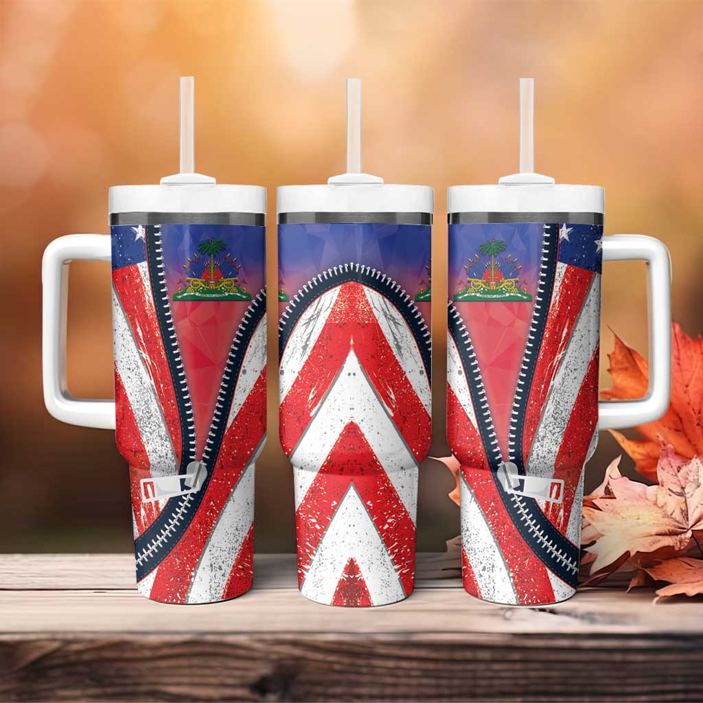 Haitian Americans Zipper Stylized Tumbler With Handle Haiti Heritage Month 2025