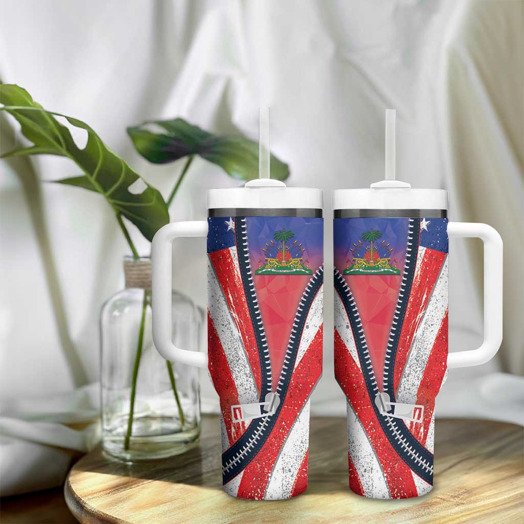 Haitian Americans Zipper Stylized Tumbler With Handle Haiti Heritage Month 2025