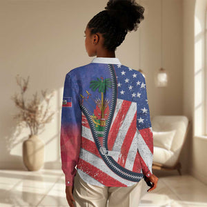 Haitian Americans Zipper Stylized Women Casual Shirt Haiti Heritage Month 2025