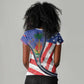 Haitian Americans Zipper Stylized Women V-Neck T-Shirt Haiti Heritage Month 2025