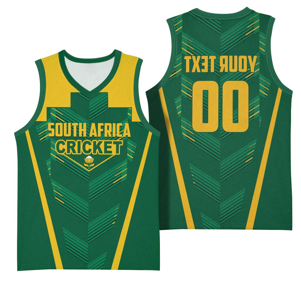 Custom South Africa Cricket Basketball Jersey SA Protea Woza Nawe - African Pride