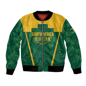 Custom South Africa Cricket Bomber Jacket SA Protea Woza Nawe