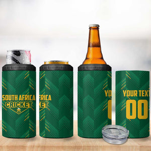 Custom South Africa Cricket 4 in 1 Can Cooler Tumbler SA Protea Woza Nawe