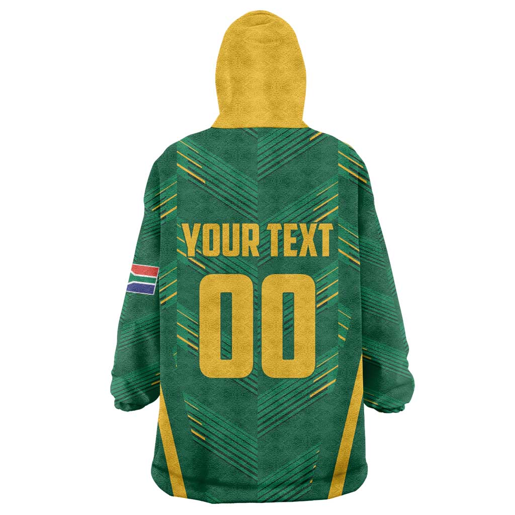 Custom South Africa Cricket Kid Wearable Blanket Hoodie SA Protea Woza Nawe