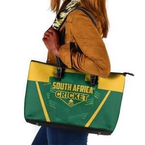 South Africa Cricket Leather Tote Bag SA Protea Woza Nawe