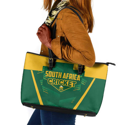 South Africa Cricket Leather Tote Bag SA Protea Woza Nawe