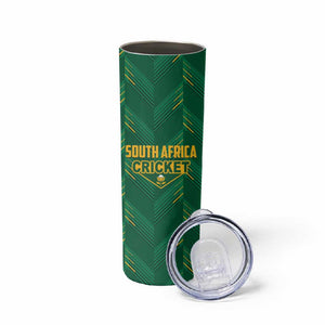 Custom South Africa Cricket Skinny Tumbler SA Protea Woza Nawe