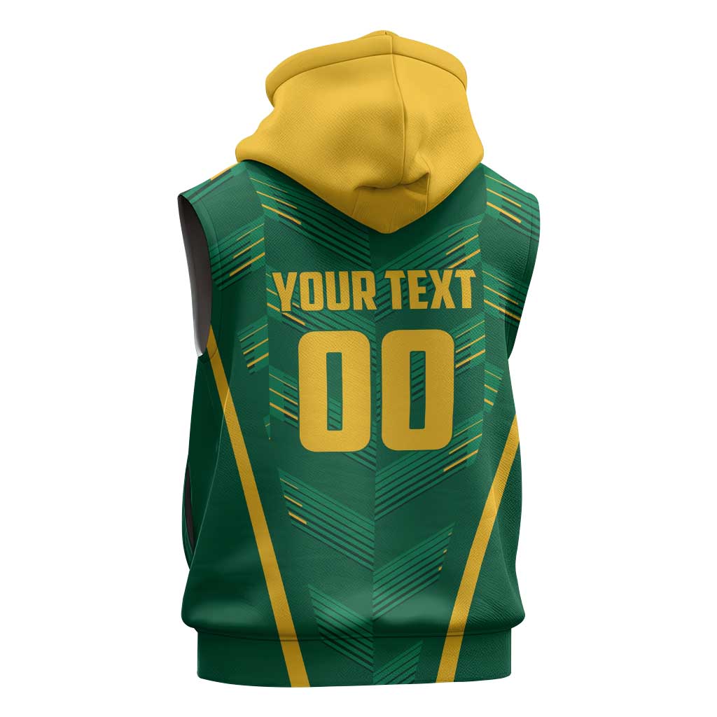 Custom South Africa Cricket Sleeveless Hoodie SA Protea Woza Nawe - African Pride