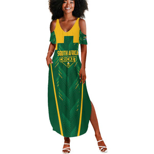 Custom South Africa Cricket Summer Maxi Dress SA Protea Woza Nawe
