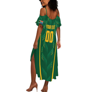 Custom South Africa Cricket Summer Maxi Dress SA Protea Woza Nawe