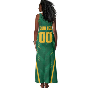 Custom South Africa Cricket Tank Maxi Dress SA Protea Woza Nawe