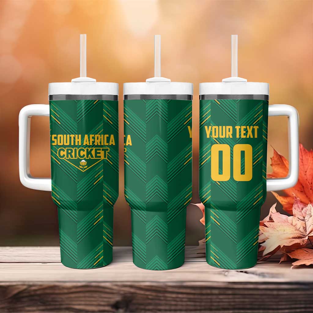 Custom South Africa Cricket Tumbler With Handle SA Protea Woza Nawe