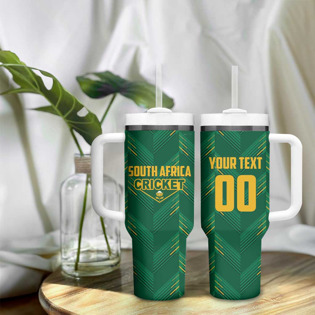 Custom South Africa Cricket Tumbler With Handle SA Protea Woza Nawe