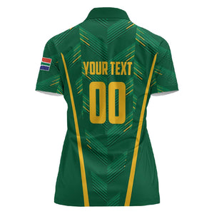 Custom South Africa Cricket Women Polo Shirt SA Protea Woza Nawe