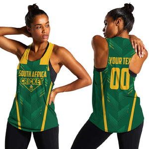 Custom South Africa Cricket Women Racerback Tank SA Protea Woza Nawe