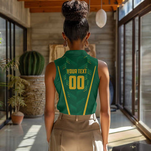 Custom South Africa Cricket Women Sleeveless Polo Shirt SA Protea Woza Nawe