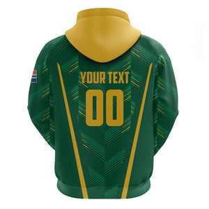 Custom South Africa Cricket Zip Hoodie SA Protea Woza Nawe