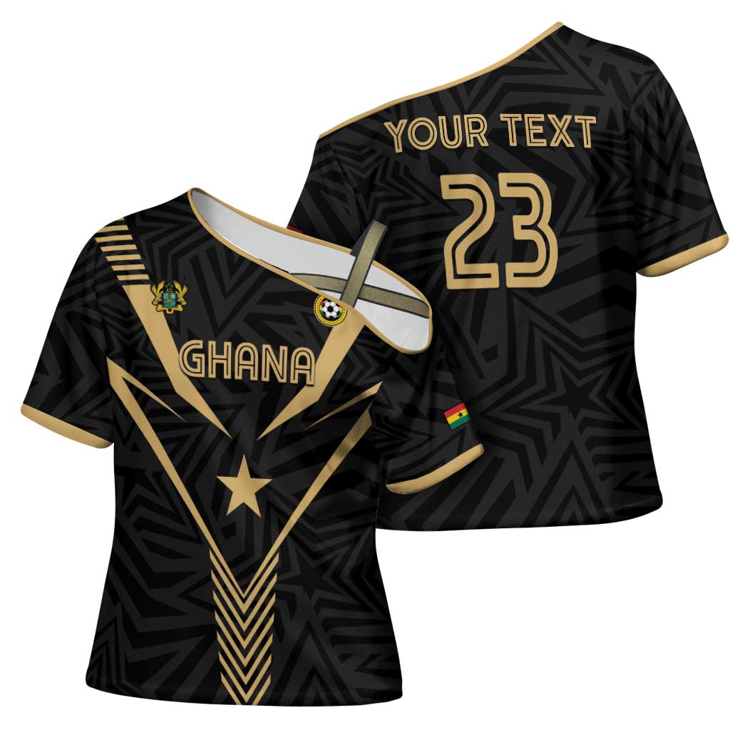 Custom Football 2026 Ghana Cross Shoulder Shirt Black Stars Rise