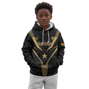 Custom Football 2026 Ghana Kid Hoodie Black Stars Rise