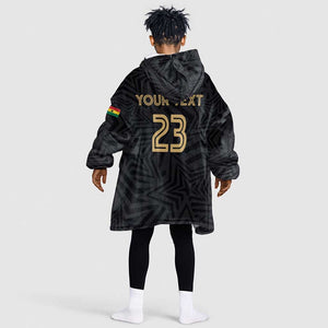 Custom Football 2026 Ghana Kid Wearable Blanket Hoodie Black Stars Rise