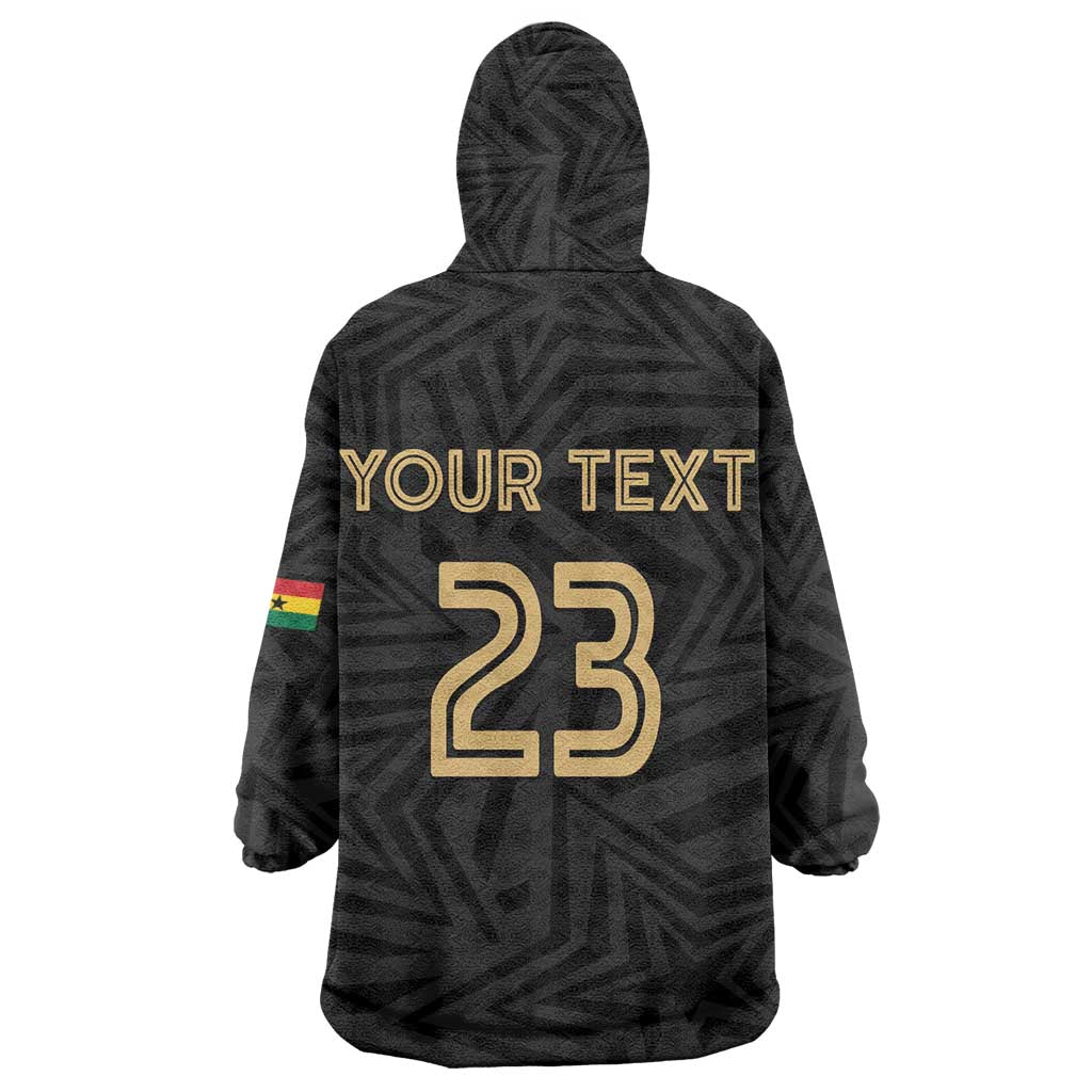 Custom Football 2026 Ghana Kid Wearable Blanket Hoodie Black Stars Rise