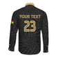 Custom Football 2026 Ghana Long Sleeve Button Shirt Black Stars Rise