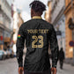 Custom Football 2026 Ghana Long Sleeve Button Shirt Black Stars Rise