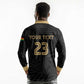 Custom Football 2026 Ghana Long Sleeve Polo Shirt Black Stars Rise