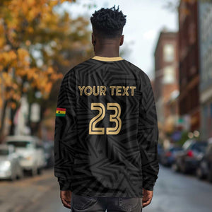 Custom Football 2026 Ghana Long Sleeve Shirt Black Stars Rise