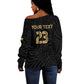 Custom Football 2026 Ghana Off Shoulder Sweater Black Stars Rise