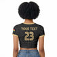 Custom Football 2026 Ghana Raglan Cropped T shirt Black Stars Rise