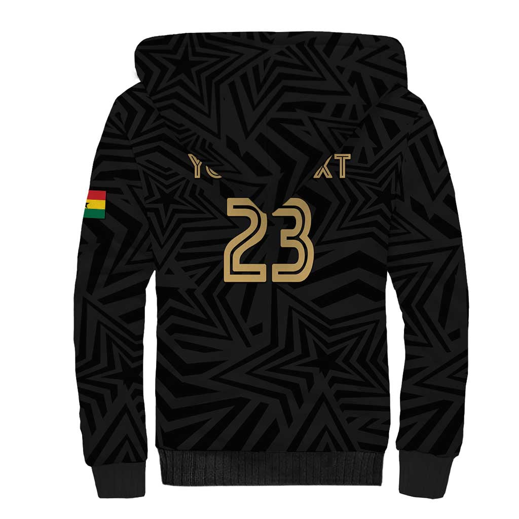 Custom Football 2026 Ghana Sherpa Hoodie Black Stars Rise