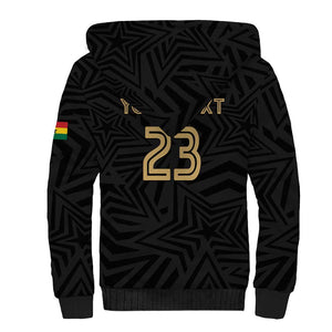 Custom Football 2026 Ghana Sherpa Hoodie Black Stars Rise