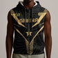 Custom Football 2026 Ghana Sleeveless Zip Hoodie Black Stars Rise