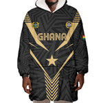 Custom Football 2026 Ghana Wearable Blanket Hoodie Black Stars Rise